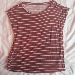 24/7 Comfort Apparel Red and White Relaxed T-Shirt